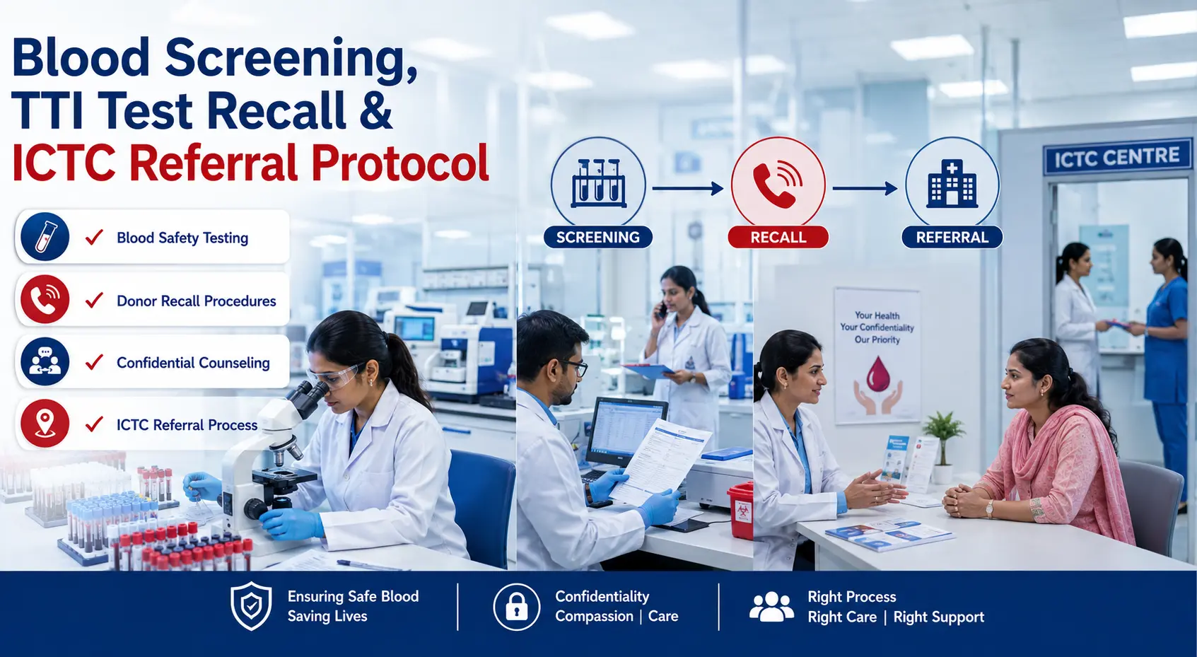 Blood Screening TTI Test Recall ICTC Referral Protocol 2025 Guidelines